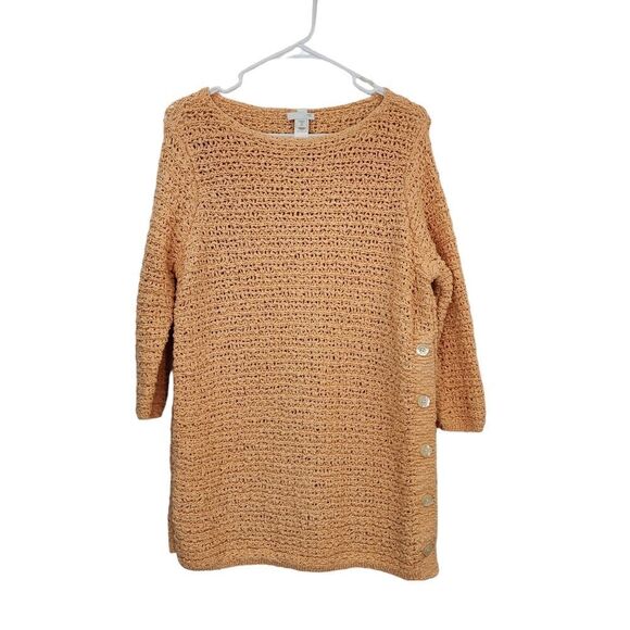 J.Jill Women's Knit Cotton Side Button Closure Sweater - Picture 1 of 6
